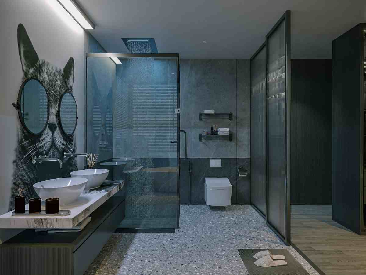 wet room con box doccia aperto