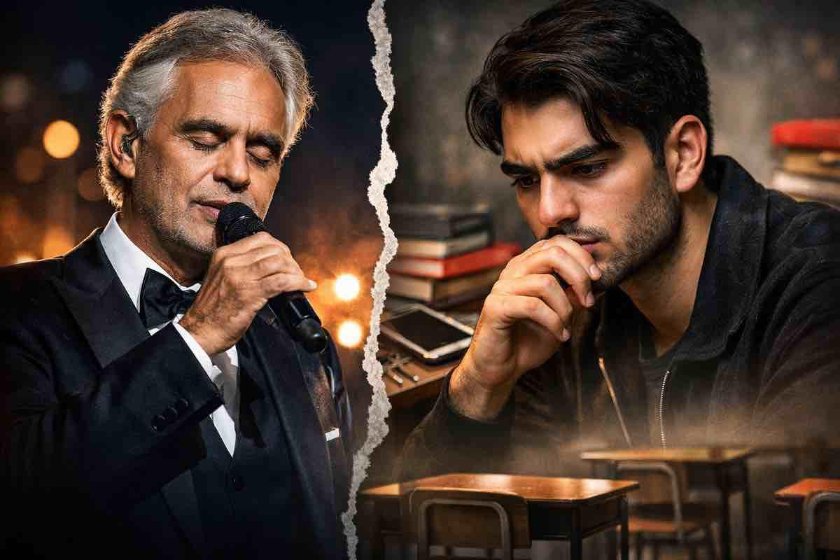 Andrea Bocelli con il figlio