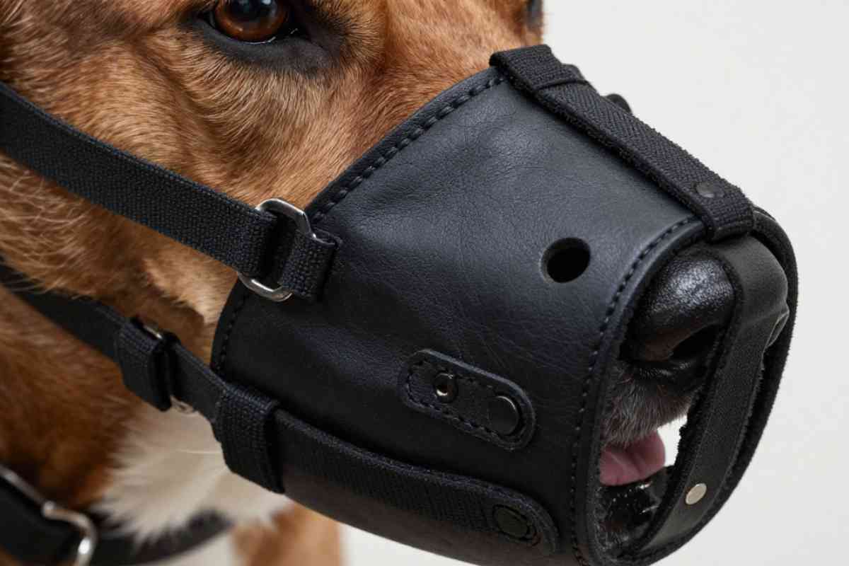 cane indossa una museruola