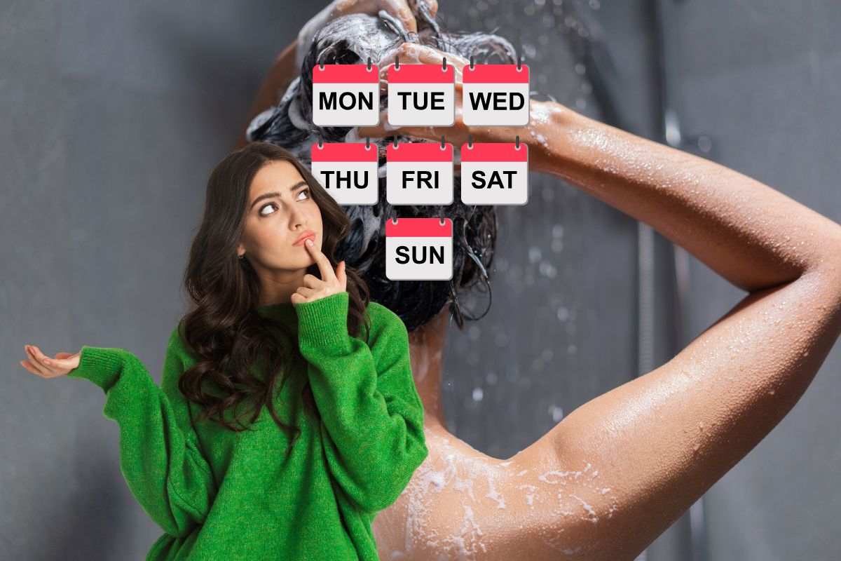donna che pensa a quante volte lavare i capelli in una settimana