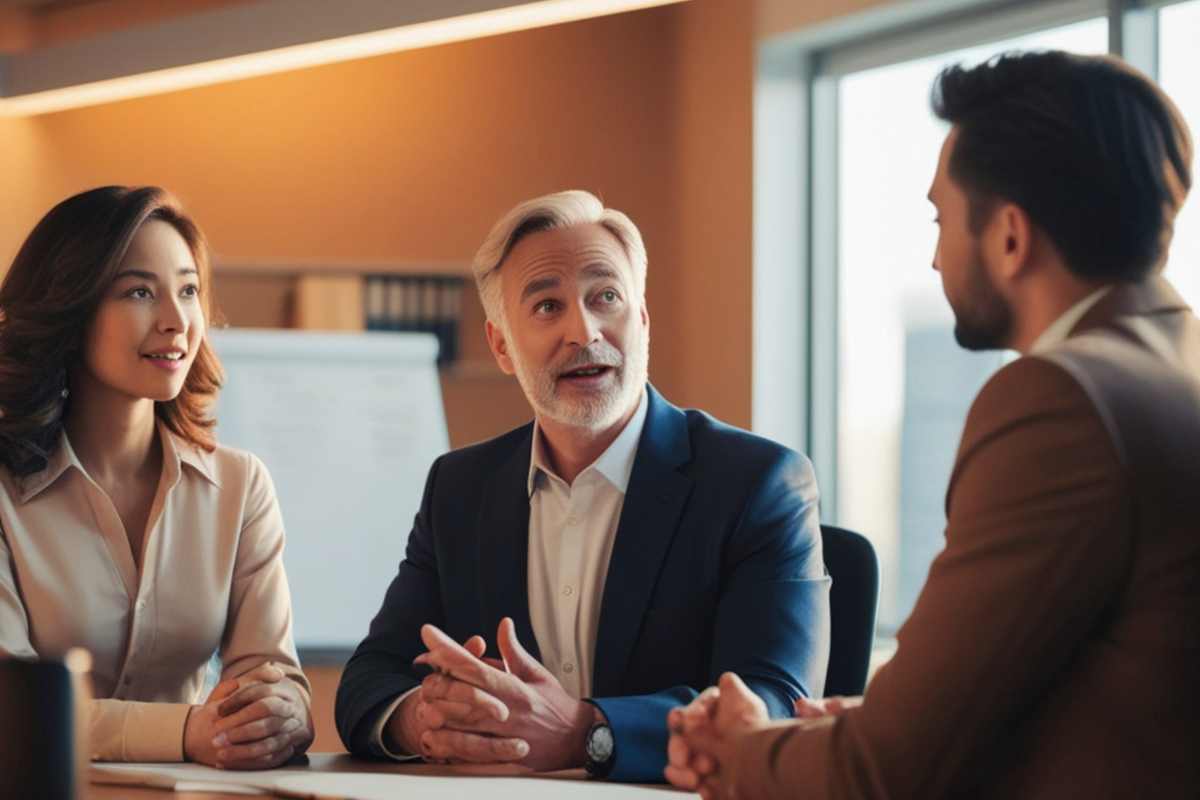 membri dell'assemblea di condominio discutono